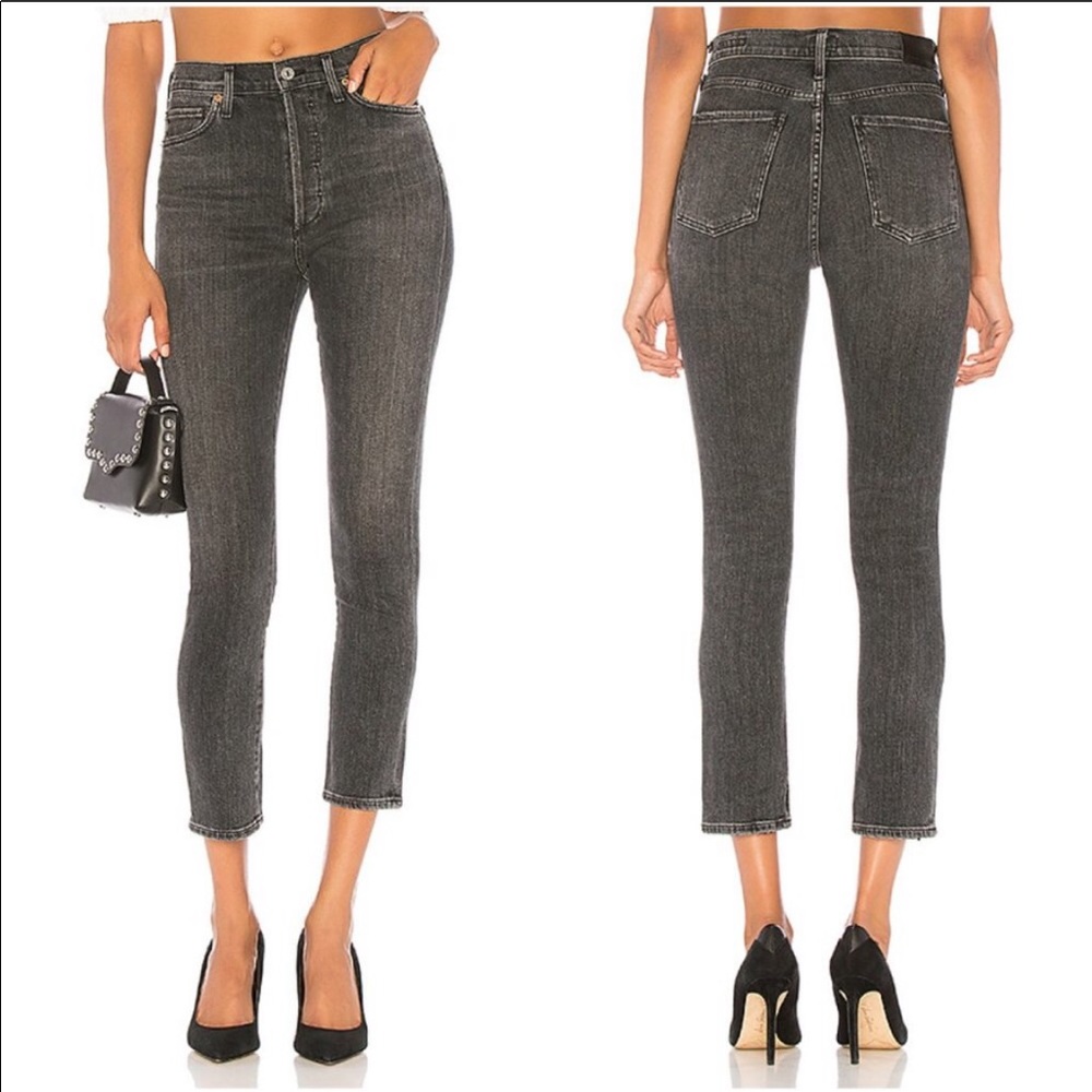 Citizens Of Humanity Olivia Slim Jean in Wren Washed Black size 27